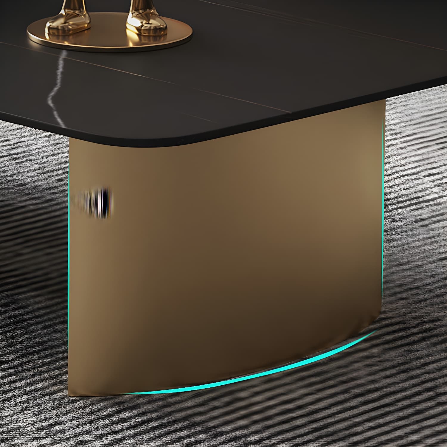 Glam 15.7" H Rectangle Slate Coffee Table Steel 2 Legs Cocktail Table - image 9