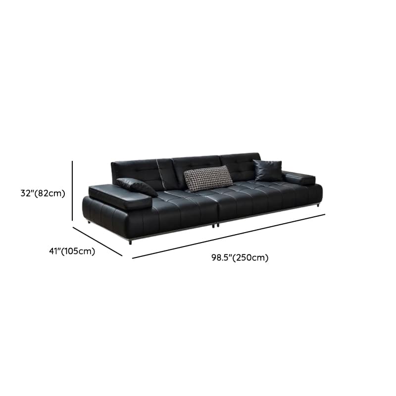 Straight/L-Shape Sofa Couch/Sofa Recliner with Tufted Back in Dark, Horizontal/Left Hand Facing, Decorative-stitched - image 17