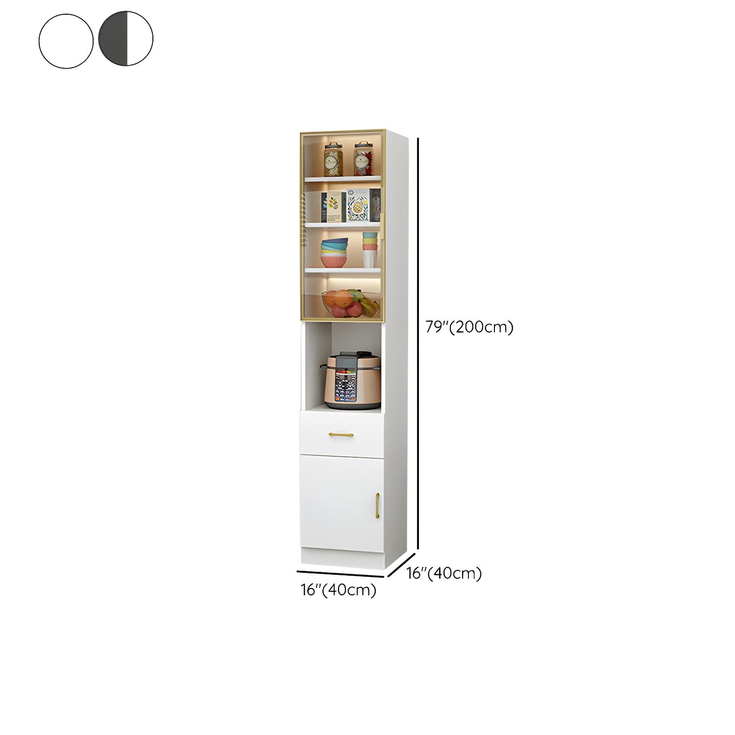 Wood Glam Server with Cabinets and Drawers - Narrow Size - Stylish and Functional - image 16