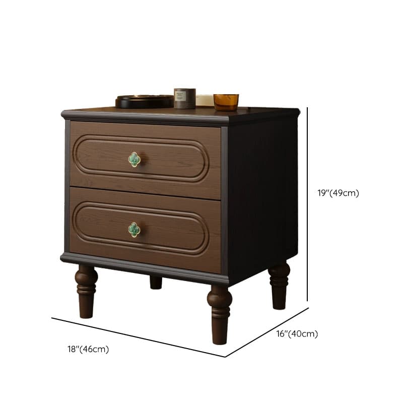 Organic Modern Nightstand With Drawer Organization Featuring 2 Drawers, Natural Wood Countertop, and Leg - image 20