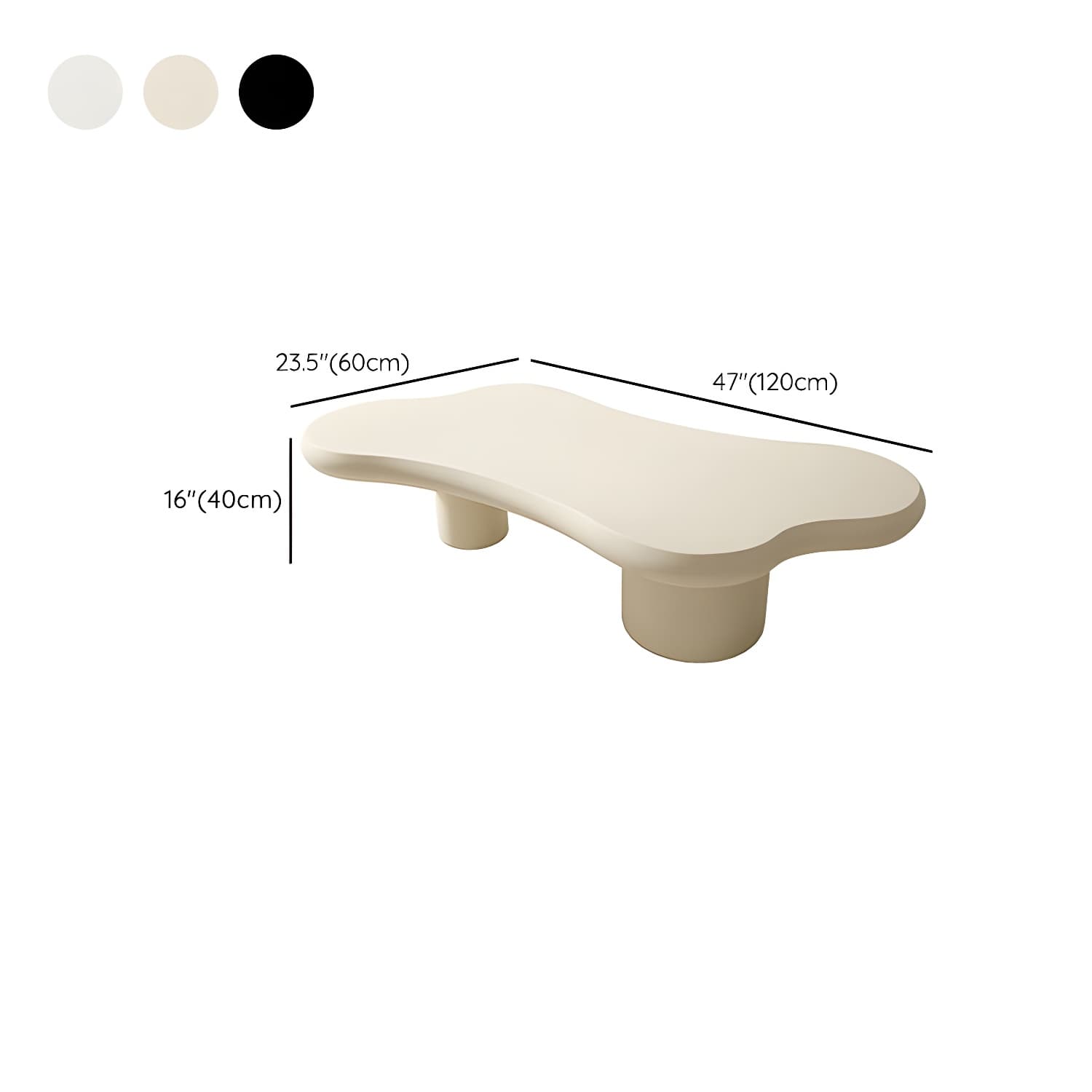 Cloud Shape Coffee Cocktail Table in Solid Wood Modern Style - image 15