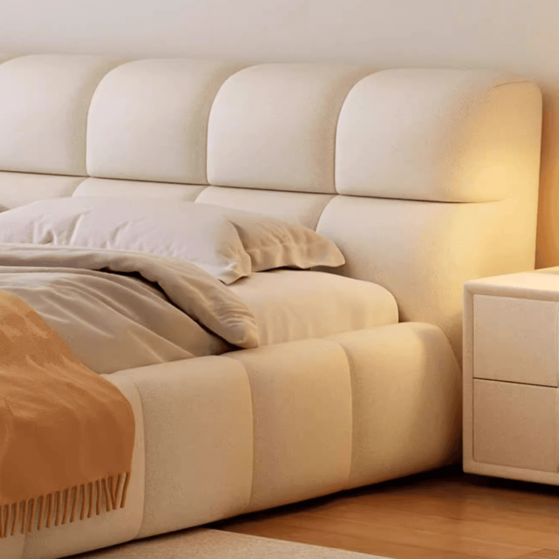 Solid Color Synthetic Leather Storage Bed with Sponge Upholstery for Living Room - image 8