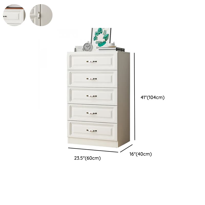 Sleeping Room Use Trendy White Wood Wardrobe Chest with Shelves - image 13