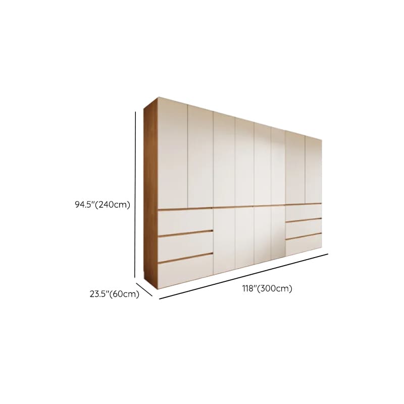 White Minimalist Laminate Wardrobe Closet with 3-Drawer/6-Drawer, Soft Close Door, Interior Shelves, and Clothing Rod - image 27