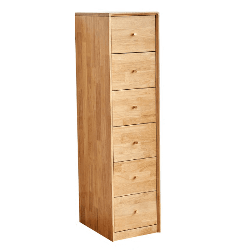 Minimalist Natural Wood Bachelor Chest with 6 Drawers, Vertical Orientation - image 5