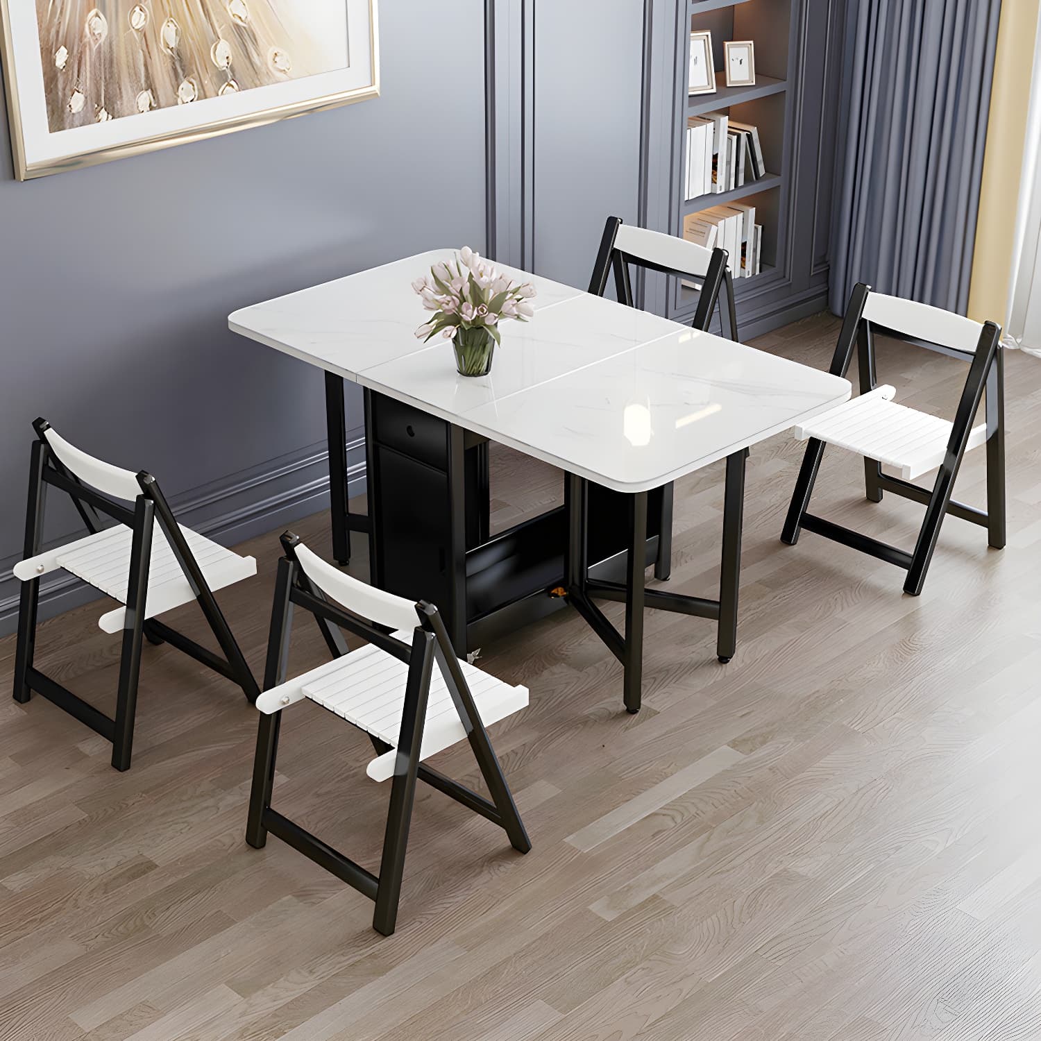 1/3/5/7 Piece Rectangle Shape Modern Style Dining Table Set with Chair - image 5