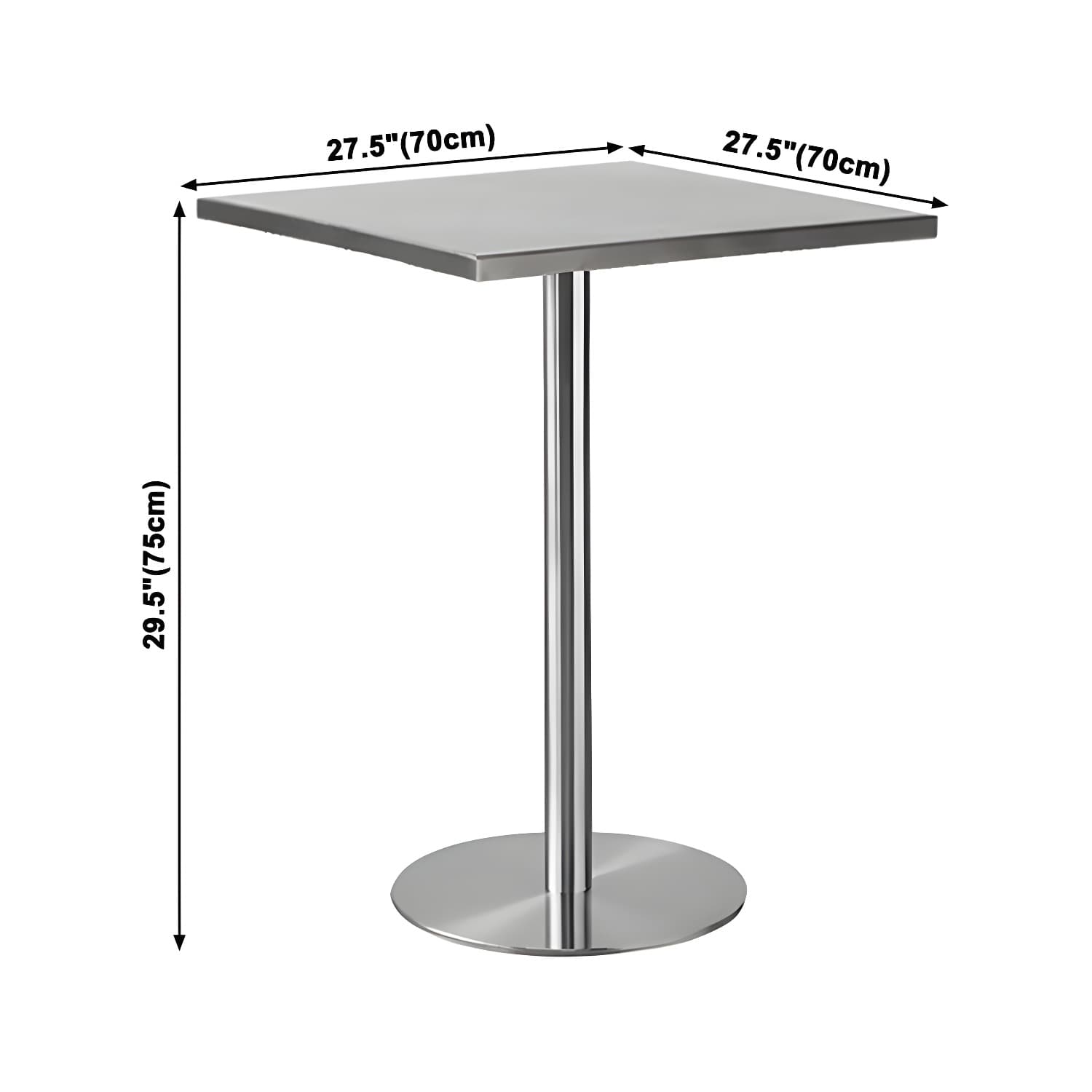 Industrial Dining Room Table Stainless Steel Table with Pedestal Table for Home Kitchen Dinner - image 17