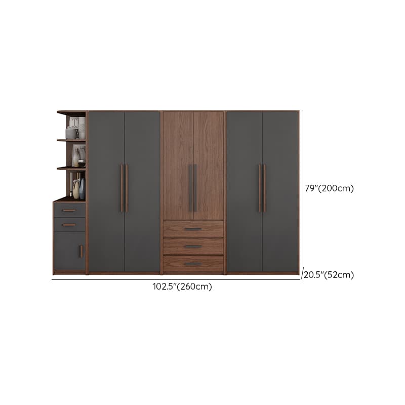 Traditional Wood Wardrobe Armoire with Drawers, Shelves, and Clothing Rod - image 23