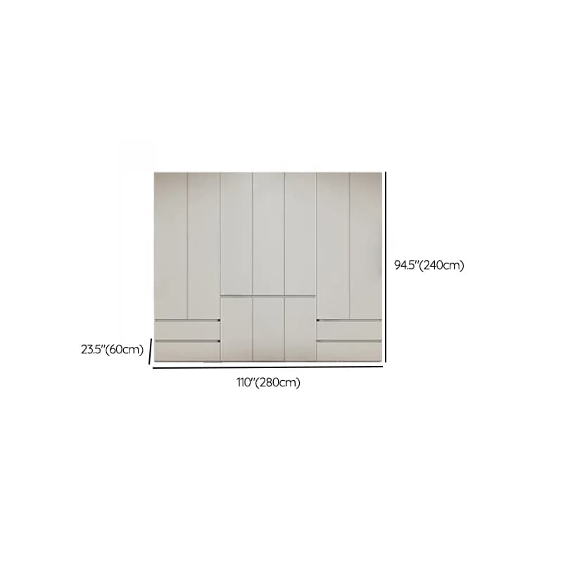 Cream Trendy Reclaimed Wood Wardrobe Armoire with Soft Close Drawer, Soft Close Door, Interior Shelves, and Clothing Rod - image 66