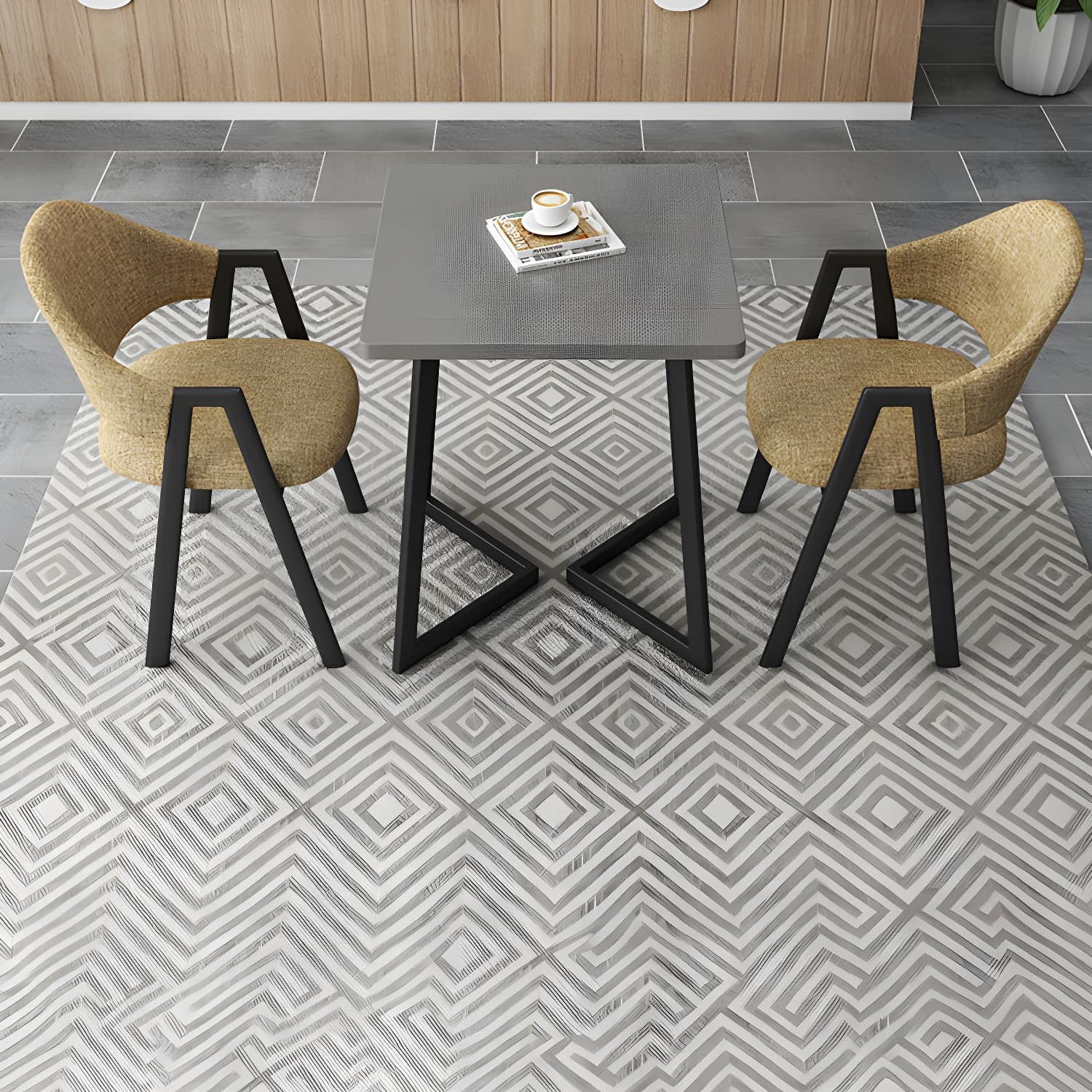 Modern Style Iron Arm Chair Open Back Dining Side Chair with Upholstered - image 15