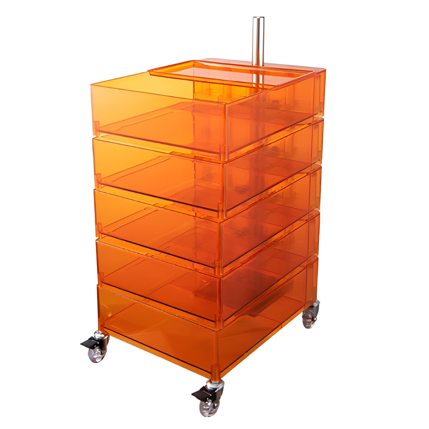 Plastic Nightstand Or End Table 28" Tall Nightstand with Drawers and Wheel - image 6