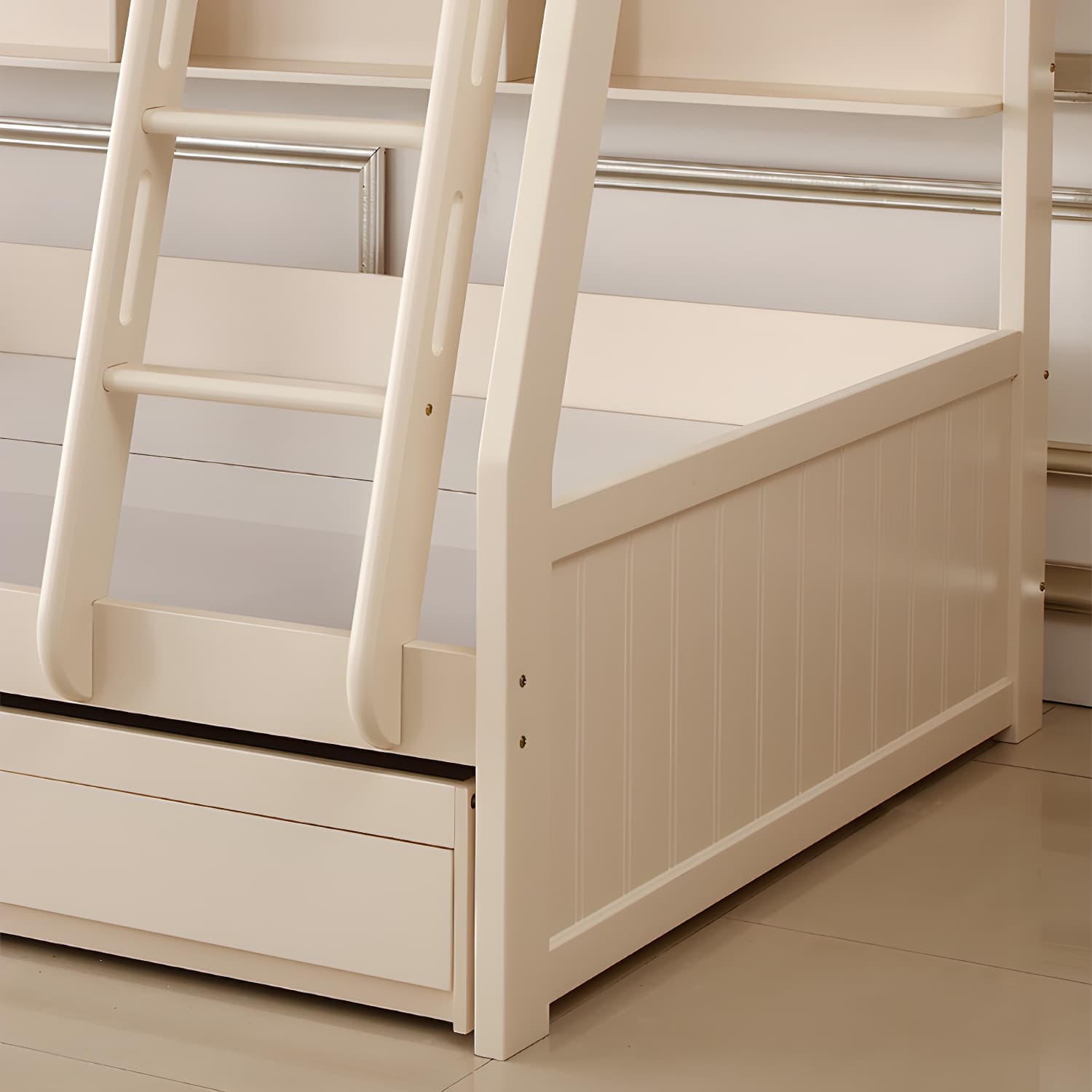 Solid Color Wood Bunk Bed Modern No Distressing Mattress Included Bunk Bed - image 7
