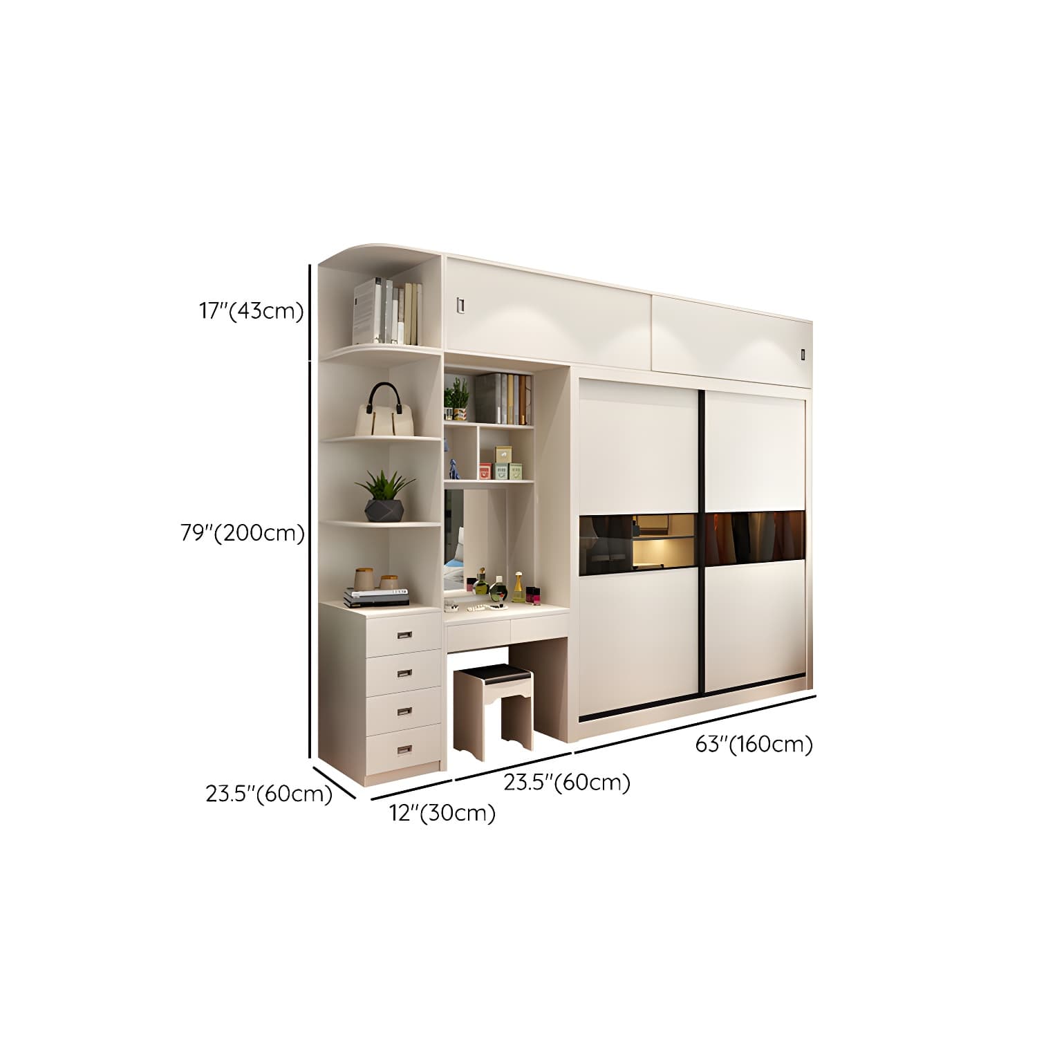 Contemporary Home Engineered Wood Wardrobe Freestanding Wardrobe Closet - image 30