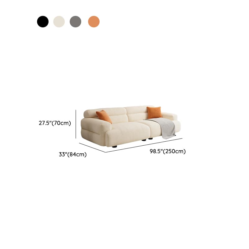 Contemporary Solid Color Tear Resistant Standard Sofa in Gray/Light Brown/Citrus Color for 4/5/3 with 2 Pillows - image 11