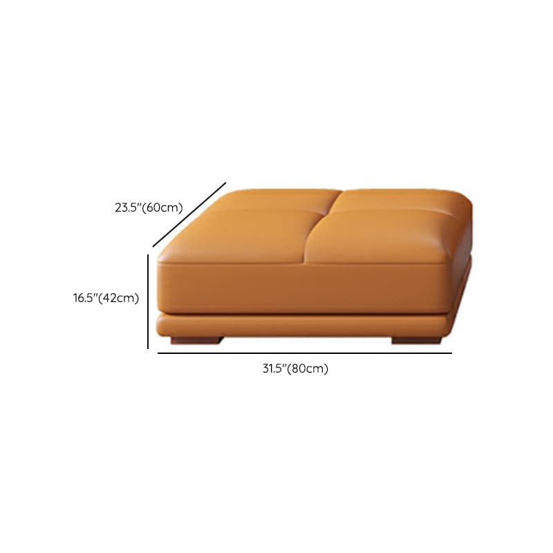 Modern Orange Genuine Leather Sectional Sofa with Wood Frame and Pillow Top Arms - image 19