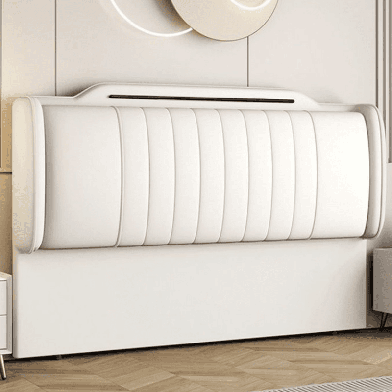 Modish No Distressing Timber Panel Headboard with Rectangle Shape for Full Bed, Featuring Sponge Upholstery and Standard Height - image 5