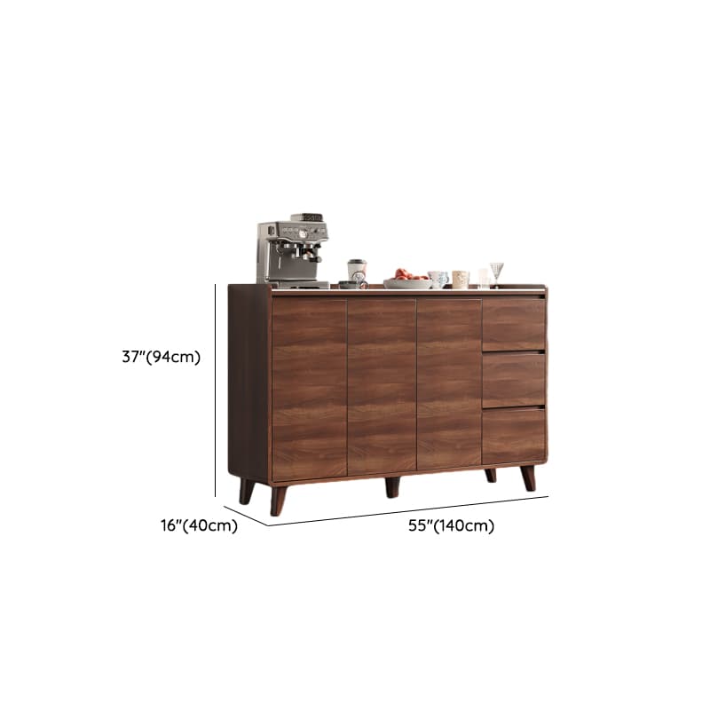 3 Drawers & 2 Doors/3 Doors/4 Doors Standard/Narrow Sintered Stone Sideboard with Drawers & Adaptable Shelf, Cocoa - image 14