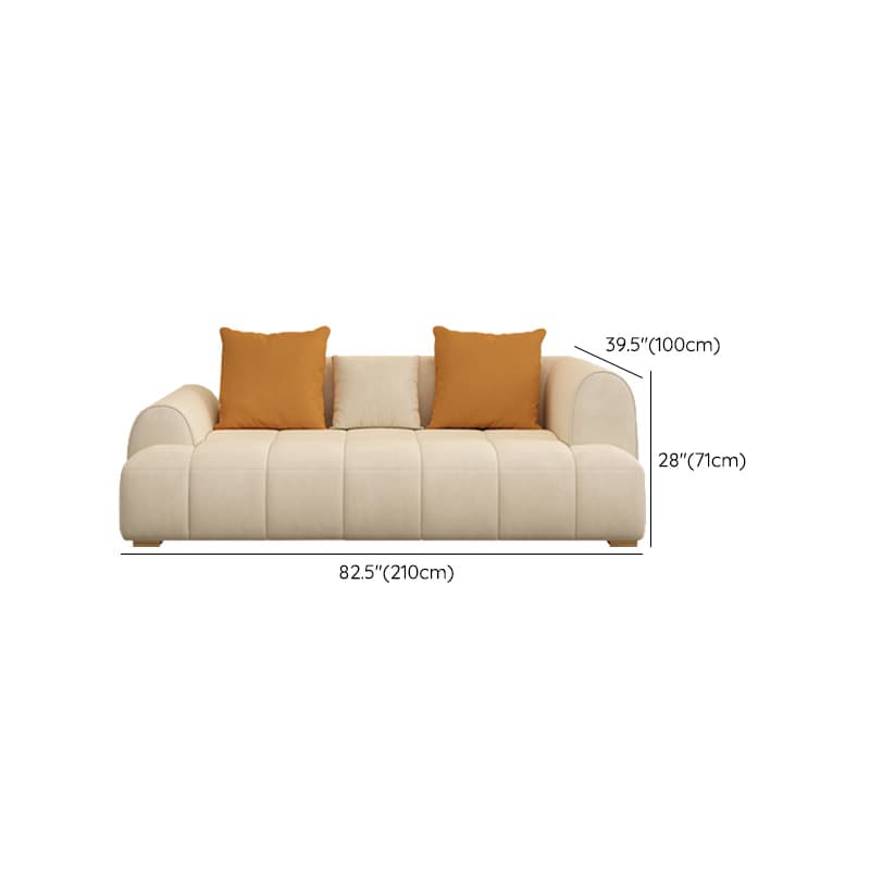 Six-Seated Beige Sectional Sofa: Anti Cat Scratch Fabric, Modern Style, Wood Frame, Tight Back - image 19