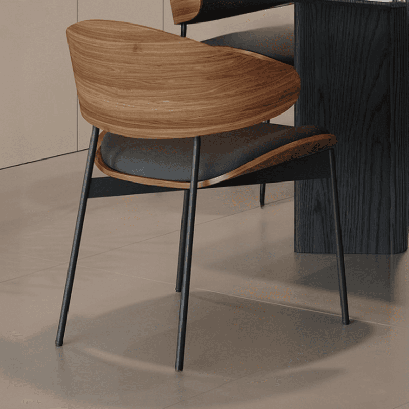 Minimalist Dining Table Set with Two-sided Pedestal, Fixed Table, Padded Chair with Back, and White Table Top - image 5