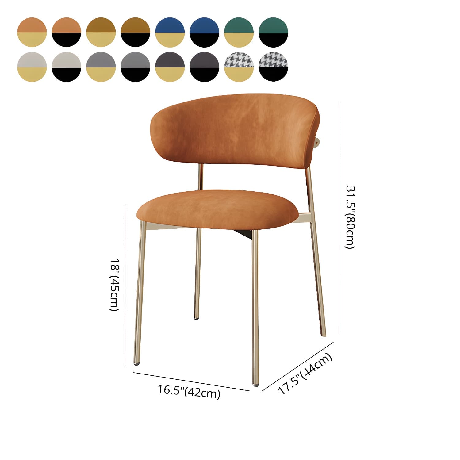 Restaurant Scandinavian Upholstered Side Chair Matte Finish Open Back Dining Chair - image 18