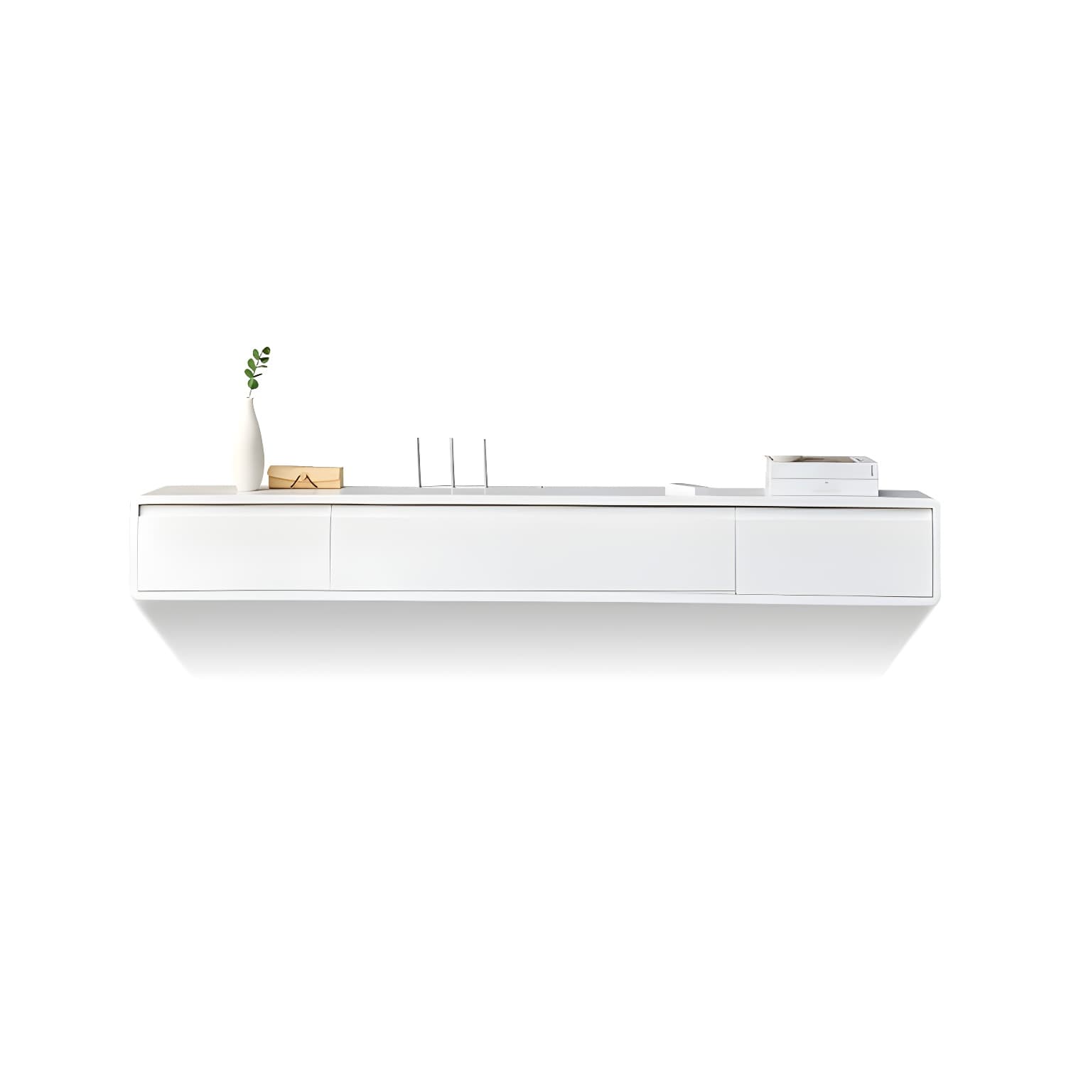Wall-mounted TV Console Solid Wood TV Media Console with Drawers - image 5