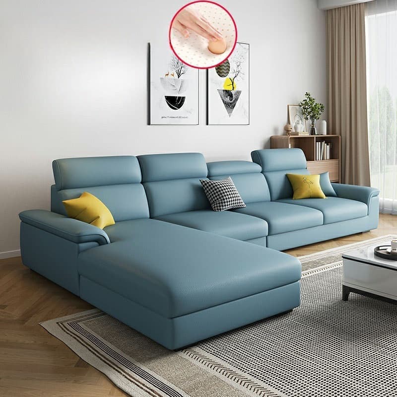 5-Seater Modish Left L-Shape Sofa Chaise with Natural Wood Frame - image 16