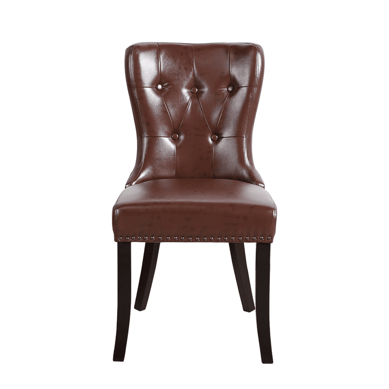 Vintage Secure Bordered Button-tufted Upholstered Side Chair with Wingbacked Chair, Nailhead Detailing and Foot Pads - image 12