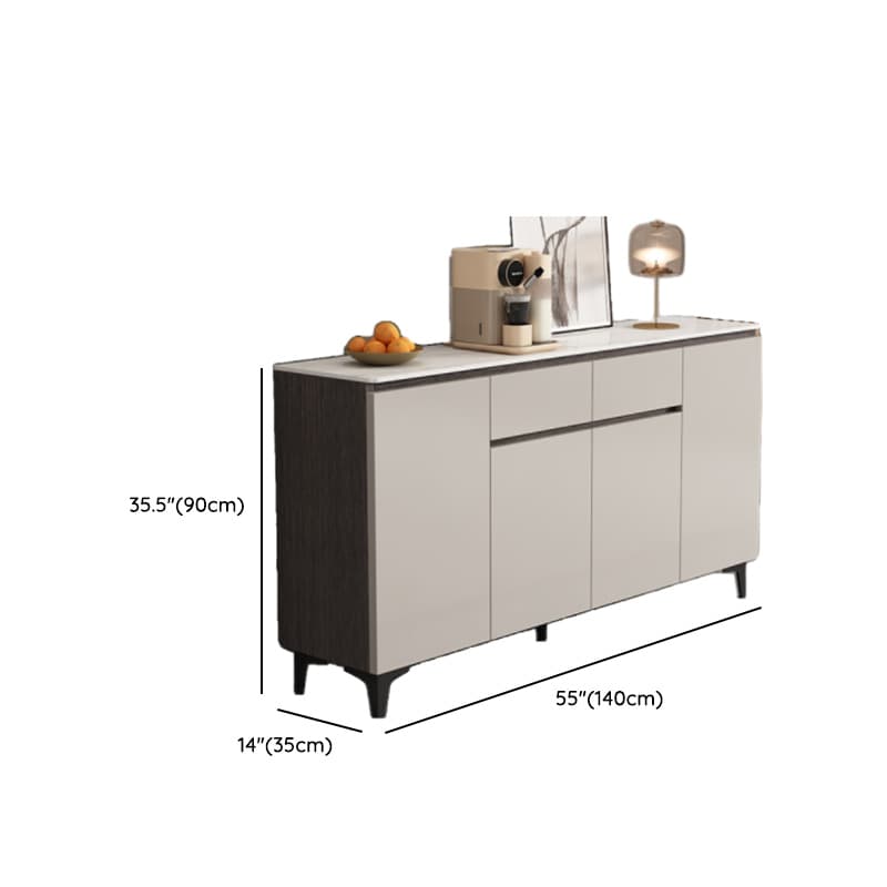 Modish Sideboard with 2 Drawers, 1 Shelf, Larder Storage, Sintered Stone Countertop, and 2/3 Doors - image 16