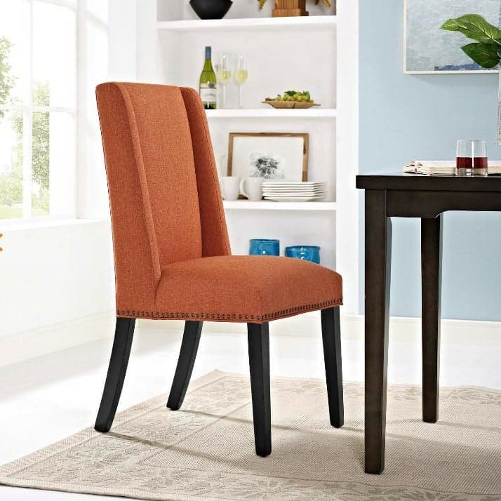 Flannel/Linen/PU Upholstered Stable Framed Armless Chair with Parsons Back and Nailhead Trim for Dinette in a Trendy Style - image 10