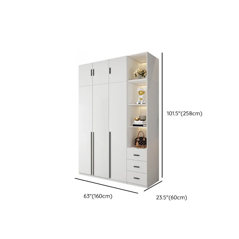 White Lumber Detached Wardrobe Closet with Soft Close Drawer, Door, Interior Shelves, and Clothing Rod - image 52