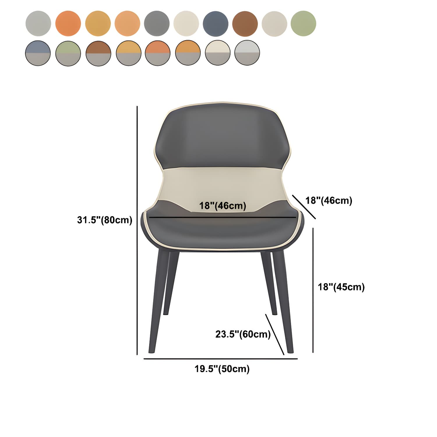 Brasserie Contemporary Faux Leather Dining Chair Parsons Chair in Matte Finish - image 34