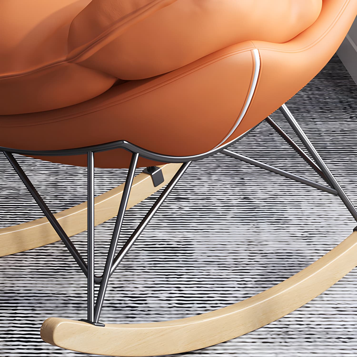 Upholstered Rocking Chair Contemporary Rocker Chair with Ottoman - image 12