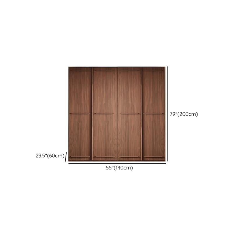Simplistic Wood Color Timber Wardrobe Closet with Soft Close Door, Interior Shelves, and Hanging Rod - image 19
