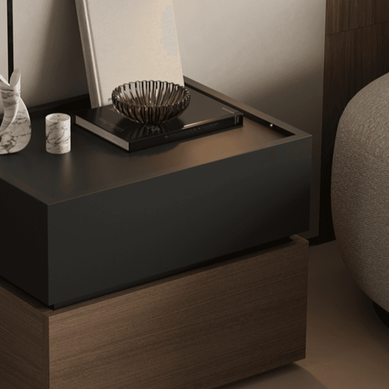 Organic Modern Nightstand With Drawer Organization Featuring 2 Drawers and Particle Board Wood Countertop - image 17