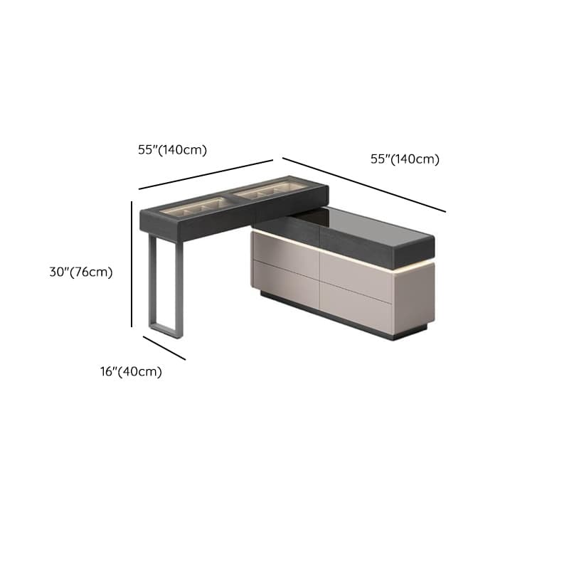 Multi-Purpose Tan Vanity Set with Lighting, Scalable 2-in-1 Adjustable Touch and Brightness - image 11