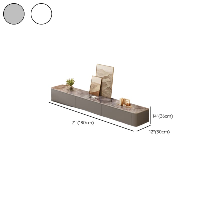 Trendy Grey/White Stone TV Stand with Multiple Drawers and Cable Management - image 15