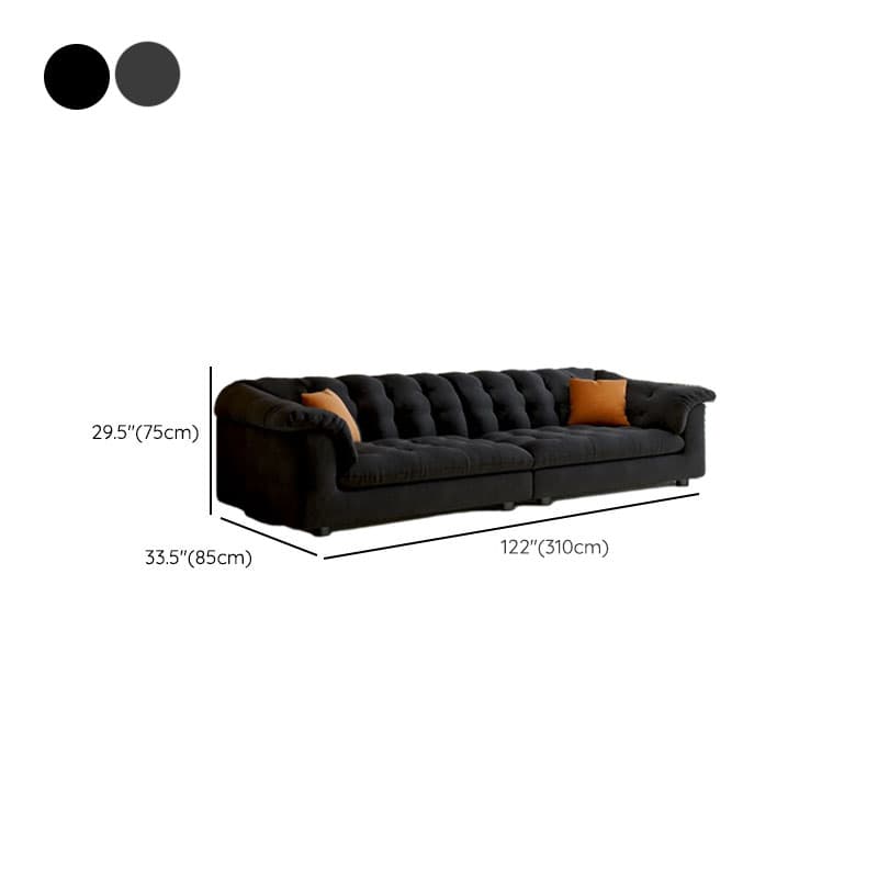 Modish Solid Color Stain Resistant Standard Sofa/Loveseat in Black/Light Green/Beige for 3-seater/2/5 Person with 2 Pillows - image 18