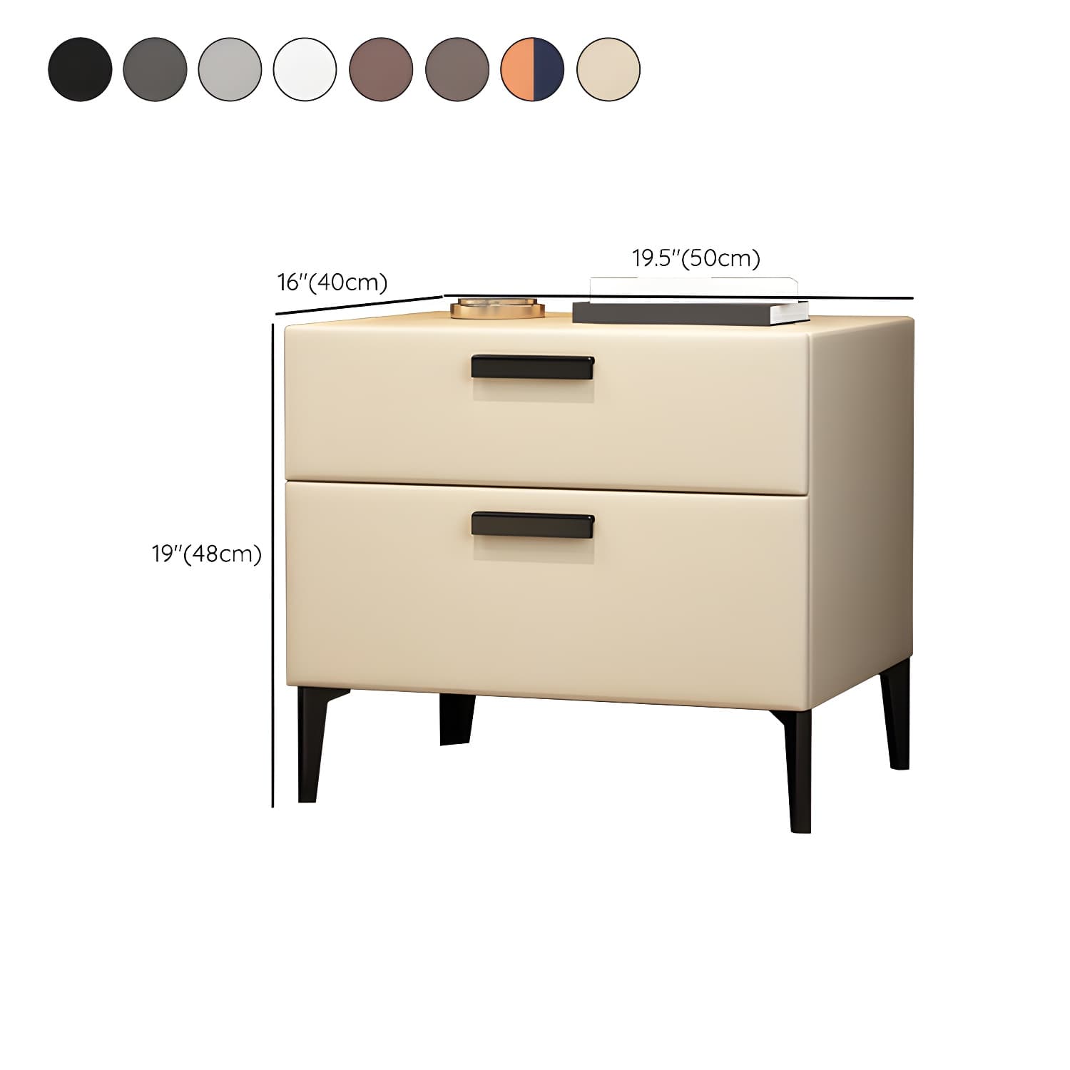 Modern Night Table Solid Wood Accent Table Nightstand with 2 Drawers - image 16