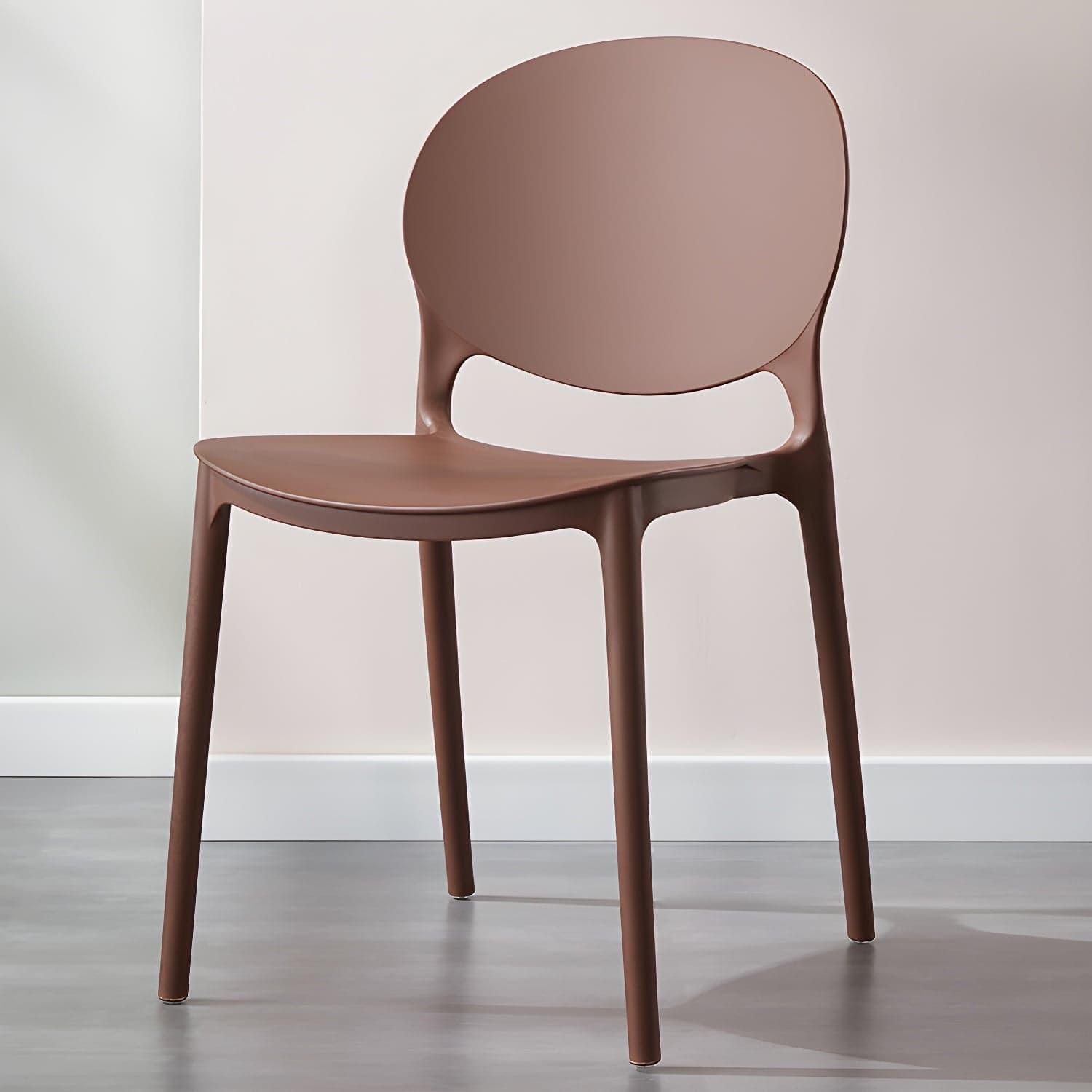 Scandinavian Armless Dining Chairs Stackable Plastic Open Back Side Chair - image 6