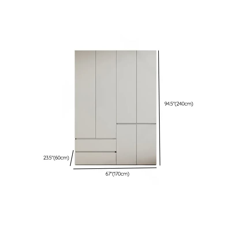 Cream Trendy Reclaimed Wood Wardrobe Armoire with Soft Close Drawer, Soft Close Door, Interior Shelves, and Clothing Rod - image 71