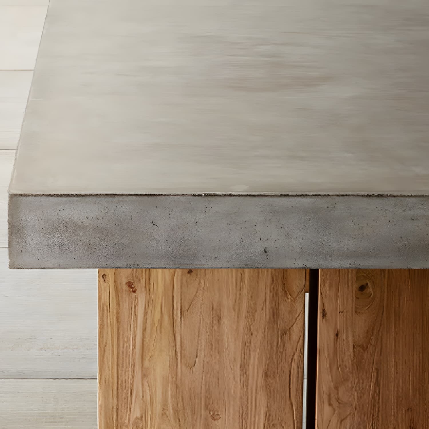 Modern Rectangle Dining table Solid Wood Double Pedestal Table in Grey - image 7