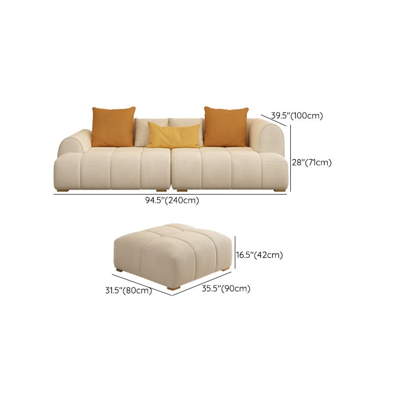 Six-Seated Beige Sectional Sofa: Anti Cat Scratch Fabric, Modern Style, Wood Frame, Tight Back - image 21