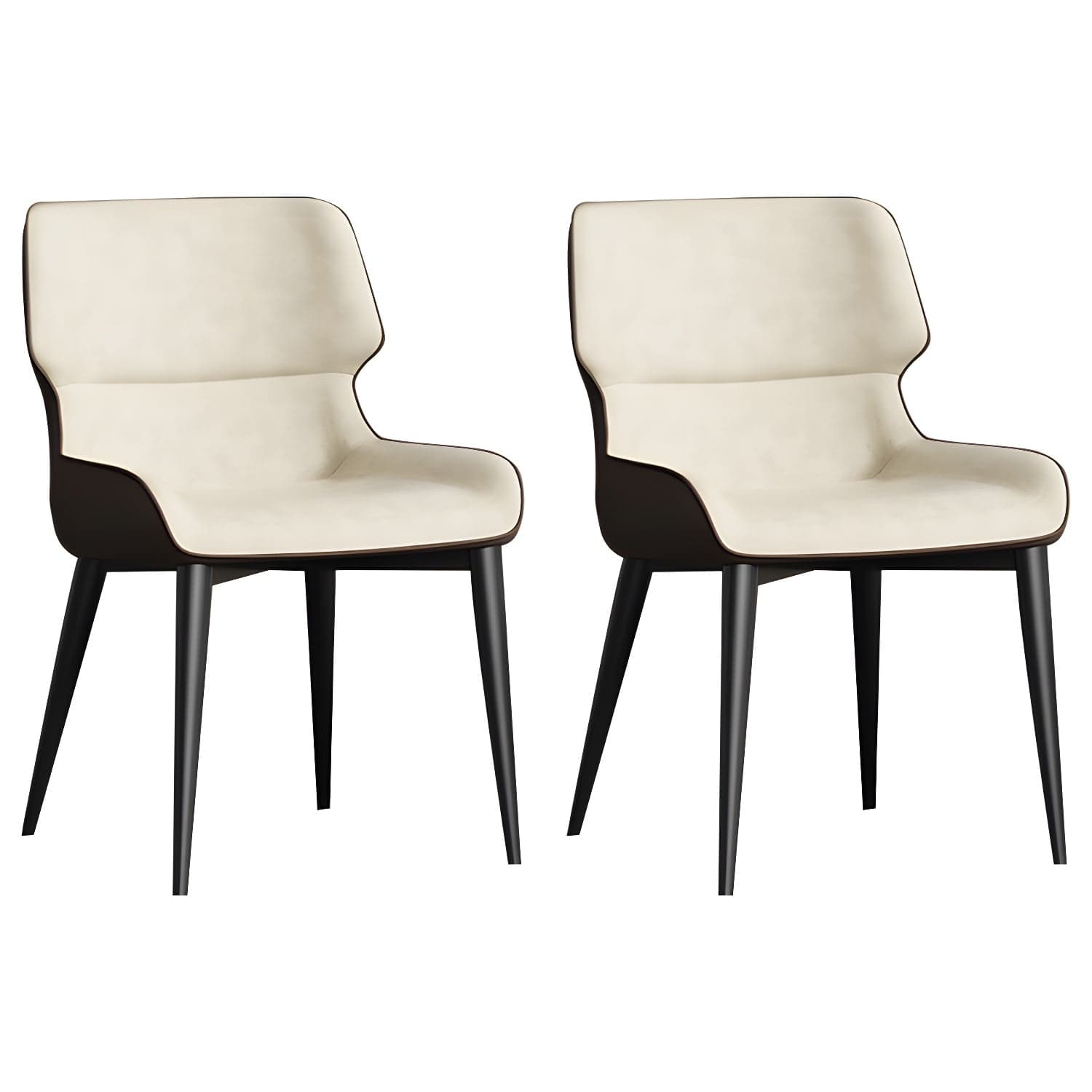 Contemporary Home Wingback Side Chair Matte Finish Leather Dining Chair - image 5
