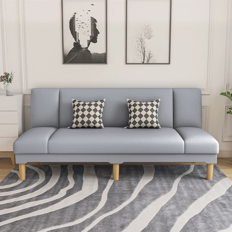 Scandinavian Armless Sleeper Sofa, Light Wood, Foam Filling, Includes Pillows - image 14
