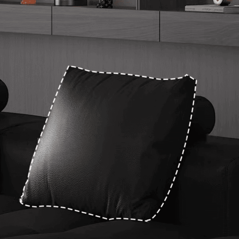 Tear Resistant Standard Sofa/Loveseat/Single Sofa in Midnight Black Genuine Leather - image 5