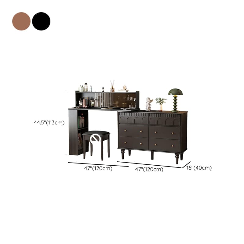 Simplistic Large Vanity Set/Makeup Vanity with Rubberwood Table Top, 4 Drawers/6 Drawers/2 Drawers, Scalable and No Suspension - image 13
