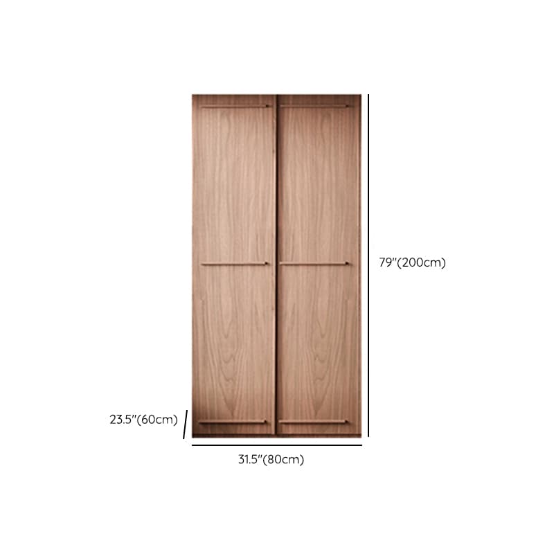 Simplistic Wood Color Timber Wardrobe Closet with Soft Close Door, Interior Shelves, and Hanging Rod - image 17