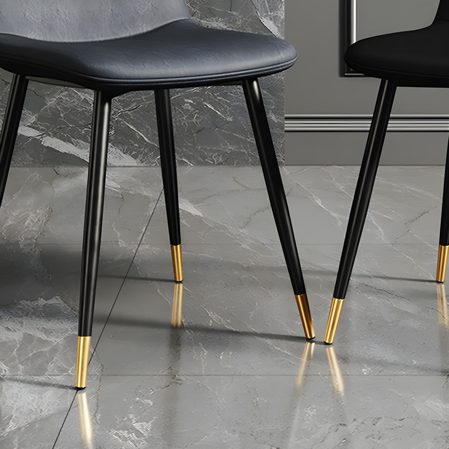 Faux Leather Dining Side Chair with Metal Frame and Low Back - image 13