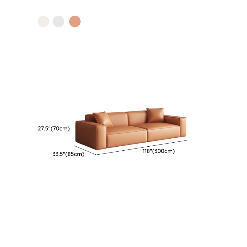 Contemporary Solid Color Tear Resistant Standard Sofa in Gray/Ivory/Citrus Color, Seating for 5/4/3 with 2 Pillows - image 23