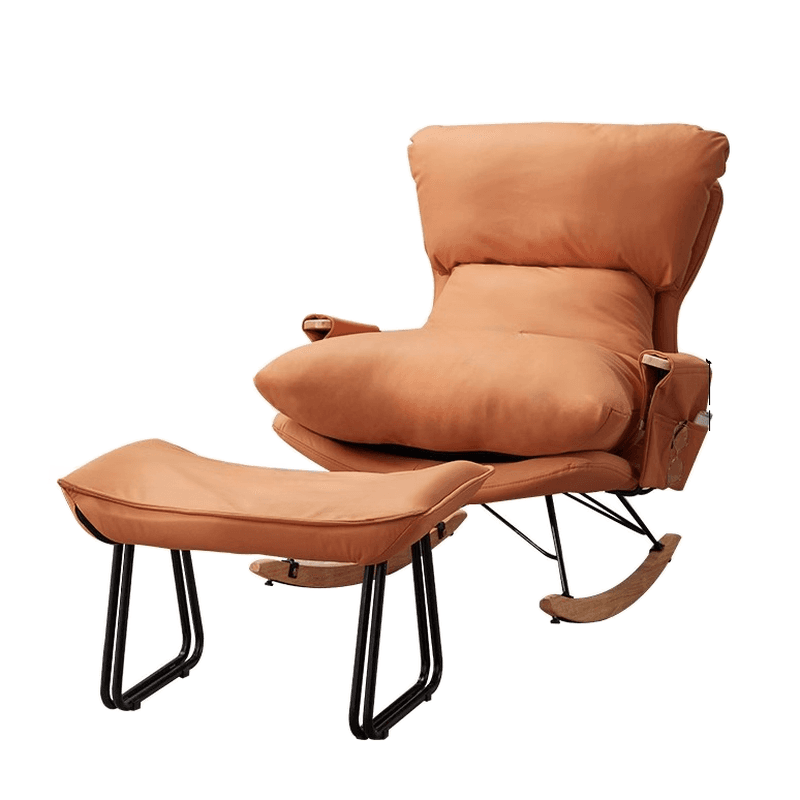 1 Piece Set/2 Piece Set Water Resistant Padded Living Room Rocking Chair in Chalk/Grey/Citrus Color with Upholstered Back and Track Arm in a Simple Style, Ottoman Included/Not Included - image 8